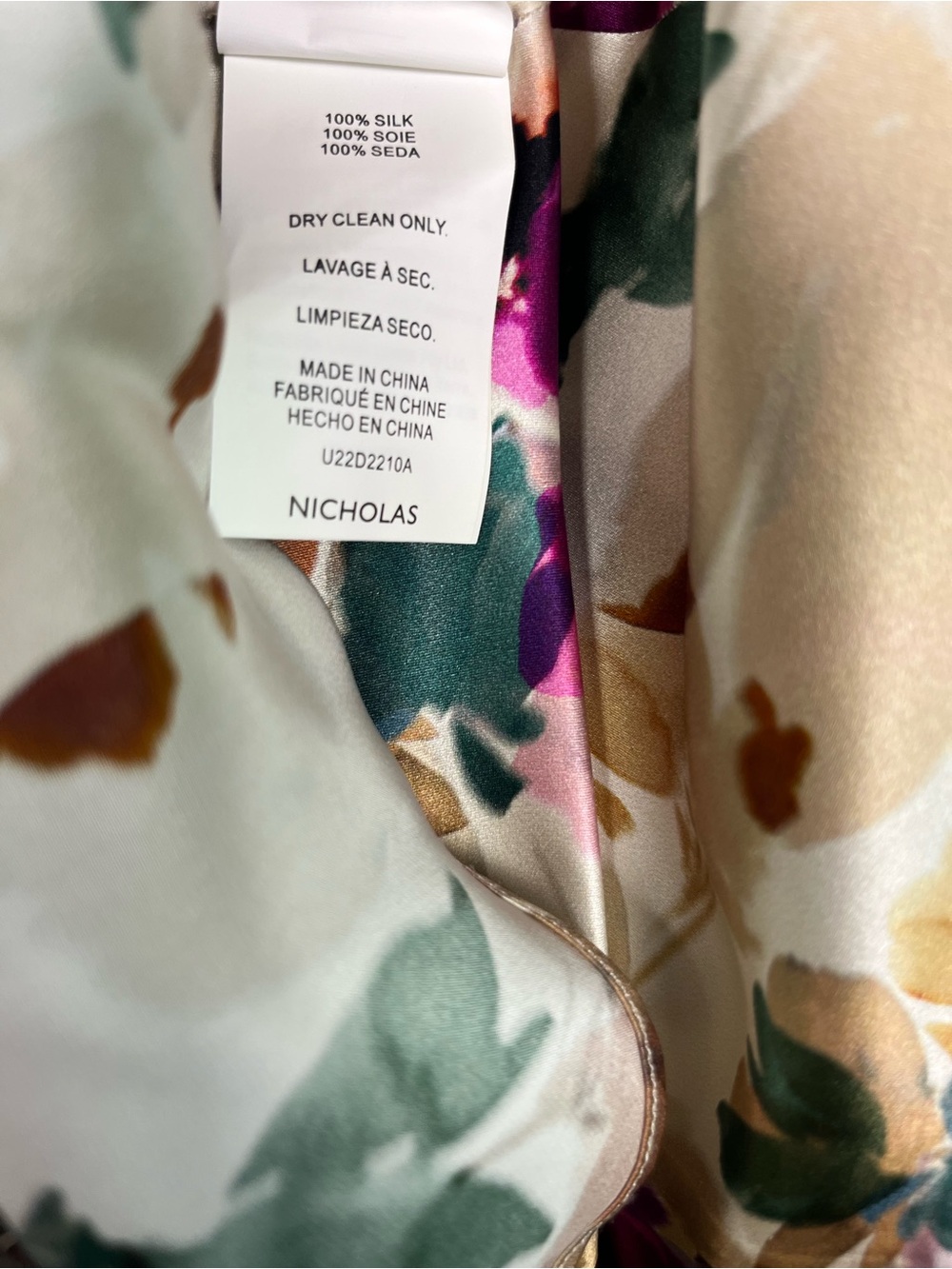 Nicholas floral nahara lark belted slip maxi dress silk cowl neck US SZ 8 EUC - Picture 13 of 13